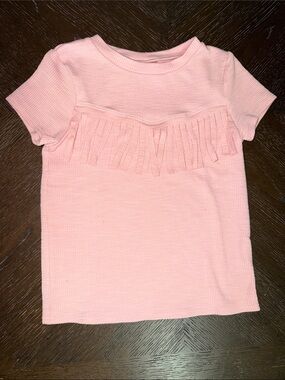 Toddler Pink Fringe Short Sleeve Tee